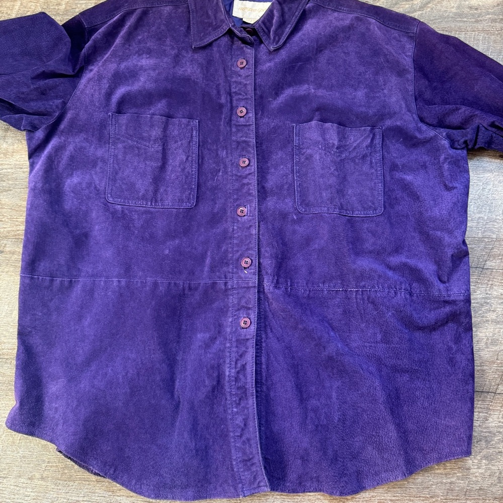 Margaret‎ Godfrey Leather Lightweight Jacket  Purple Plus Size 3X - Picture 6 of 14